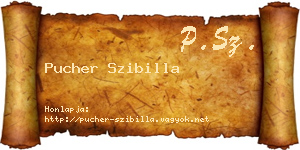 Pucher Szibilla névjegykártya